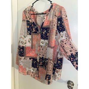 Floral Patch Work Blouse